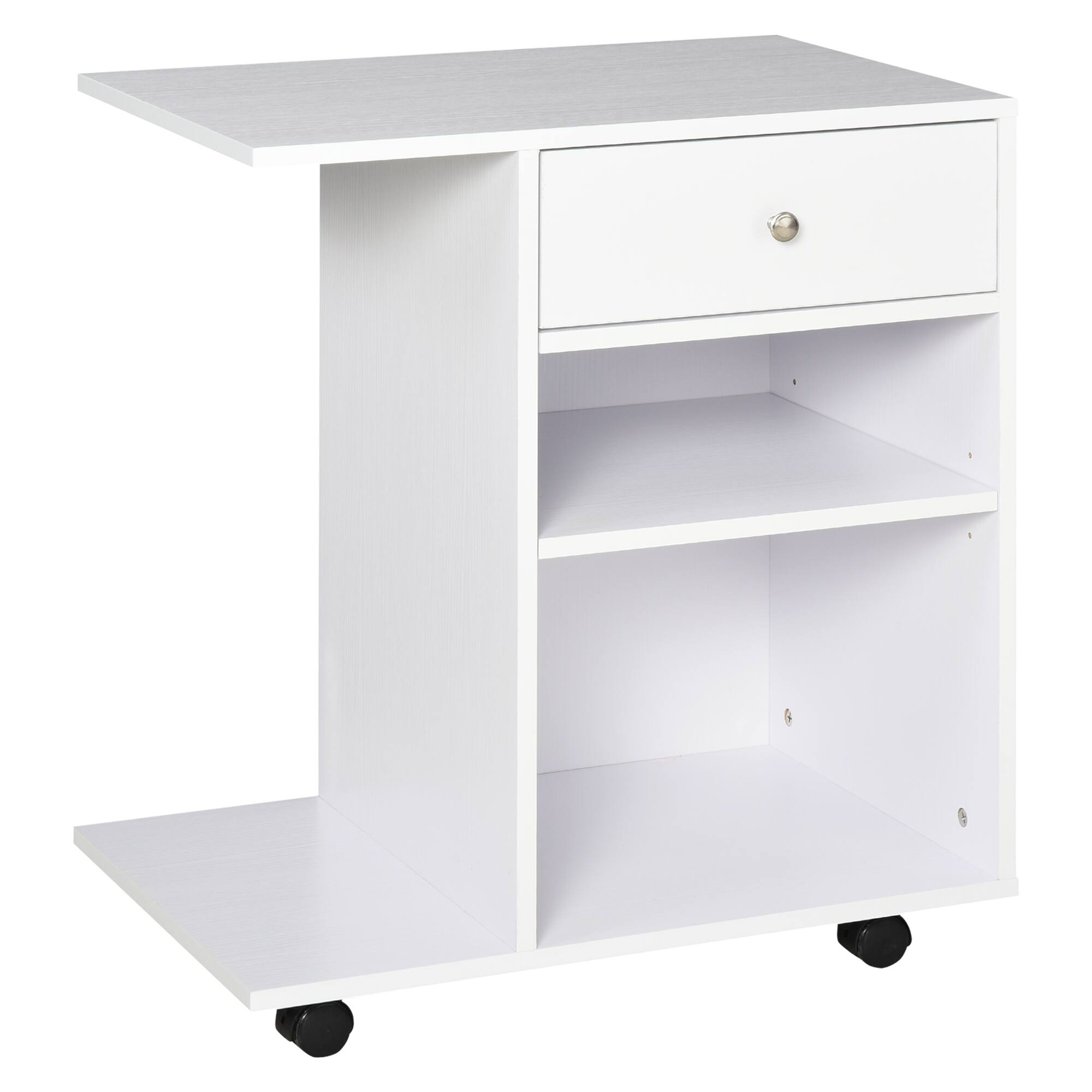Front. Vinsetto - Mobile Printer Stand, Rolling File Cabinet Cart with Wheels, Adjustable Shelf, Drawer and CPU Stand.
