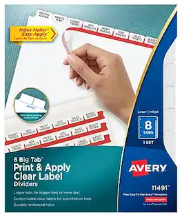 Avery - Index Maker Print & Apply Label Paper Divider, Set - White