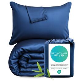 BedVoyage - Luxury 100% viscose from Bamboo Duvet Cover with Shams, 3pc - Indigo