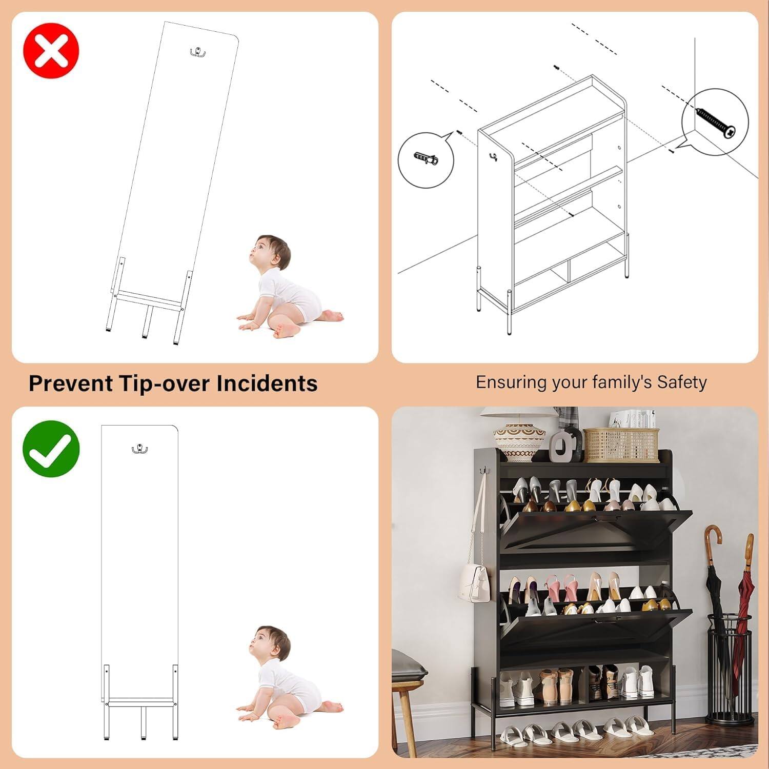 Prevent Tip-over Incidents  
Ensuring your family's Safety