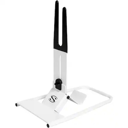 Front. Saris - The Boss Bike Stand - Foldable and Lightweight - Rear Wheel Single Bike Stand - White.