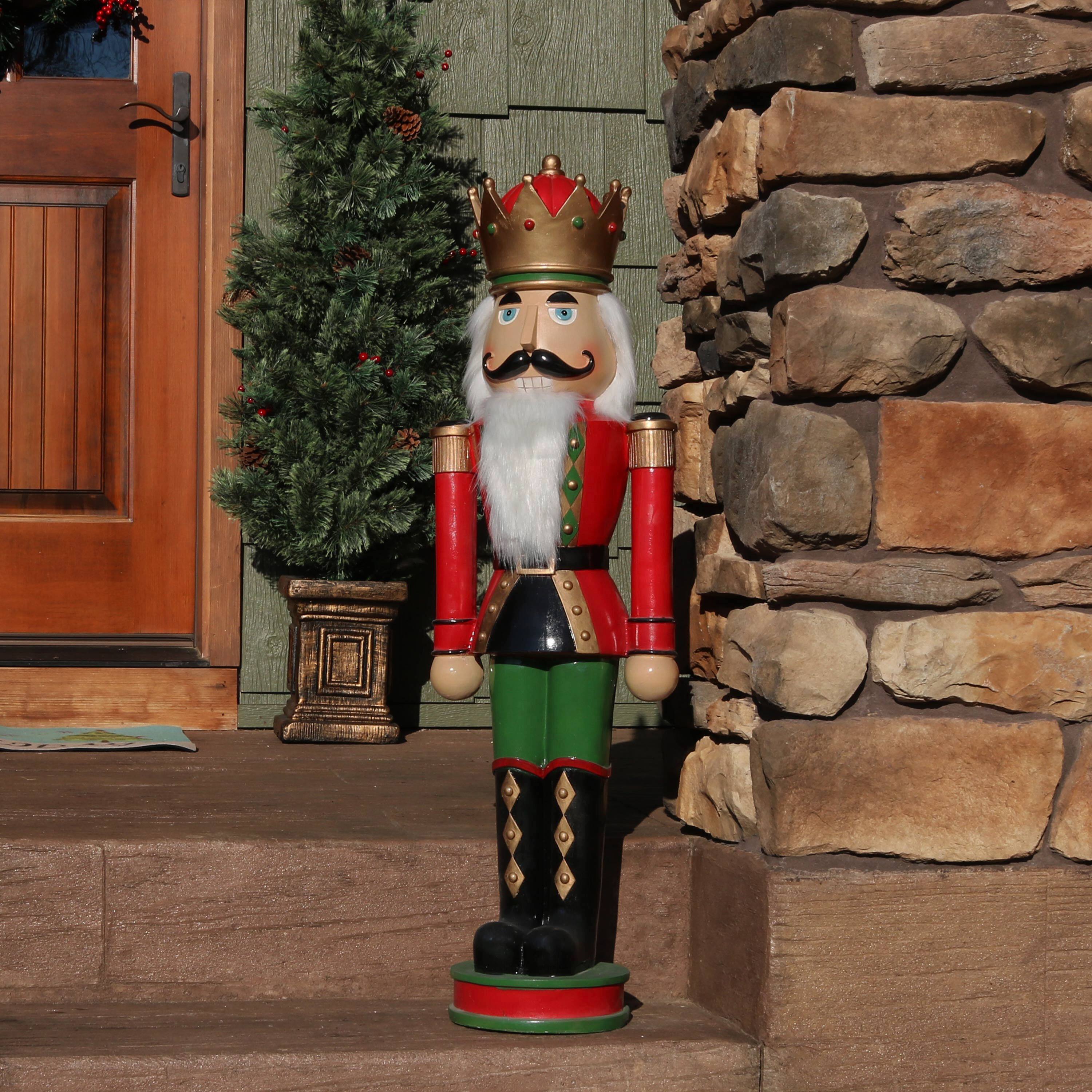 Alt View 7. Sunnydaze - Matthias the Prince Indoor and Outdoor Nutcracker Statue - 35 in - Red.