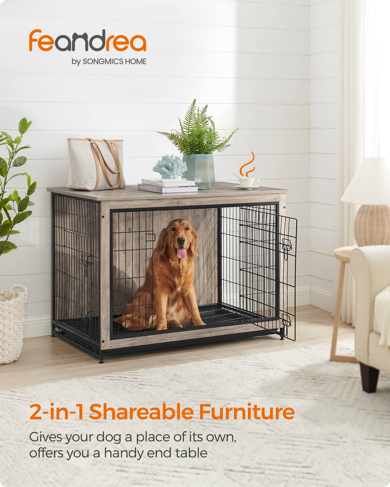Songmics Home Dog Crate Furniture, 44.1
