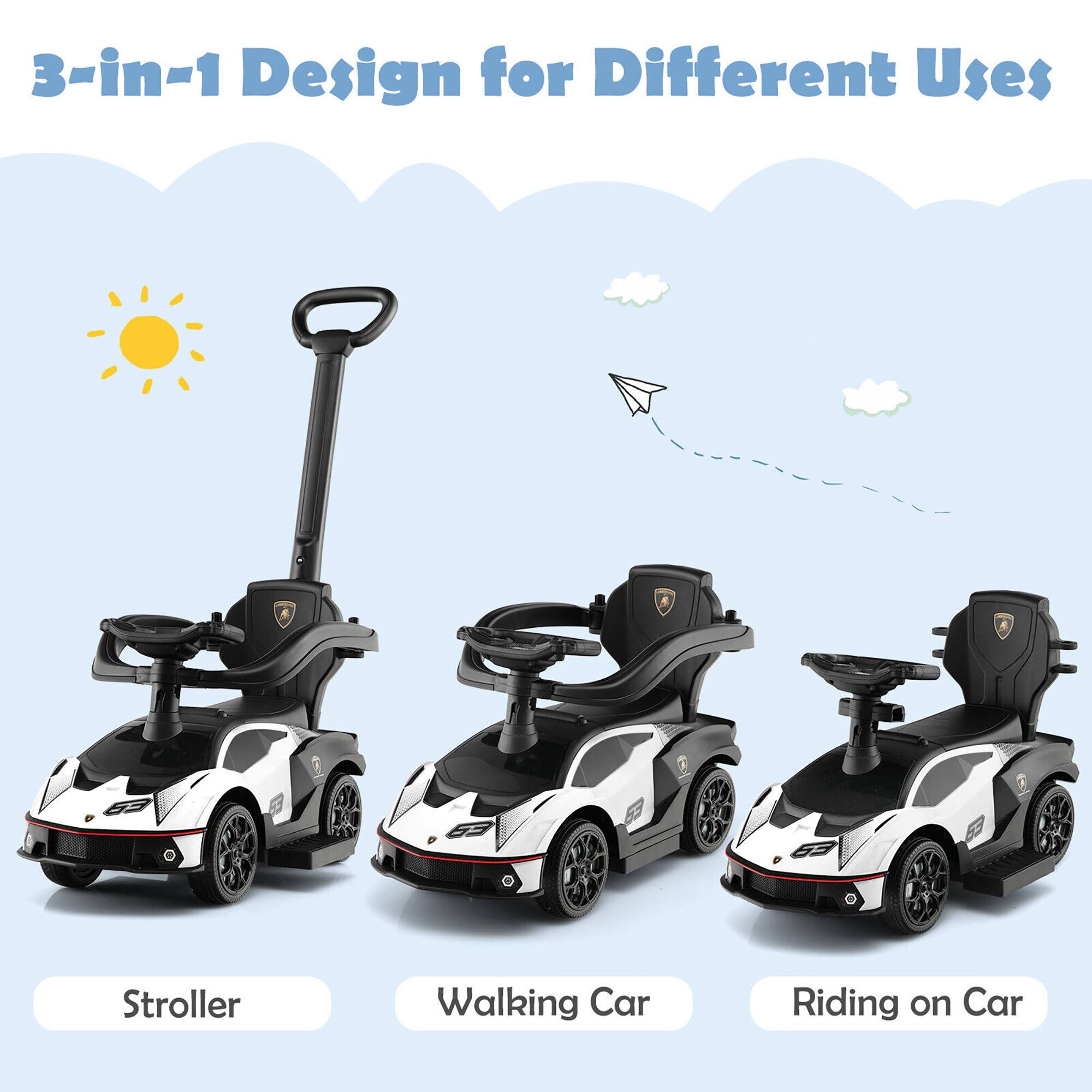 3-in-1 Design for Different Uses

- Stroller
- Walking Car
- Riding on Car