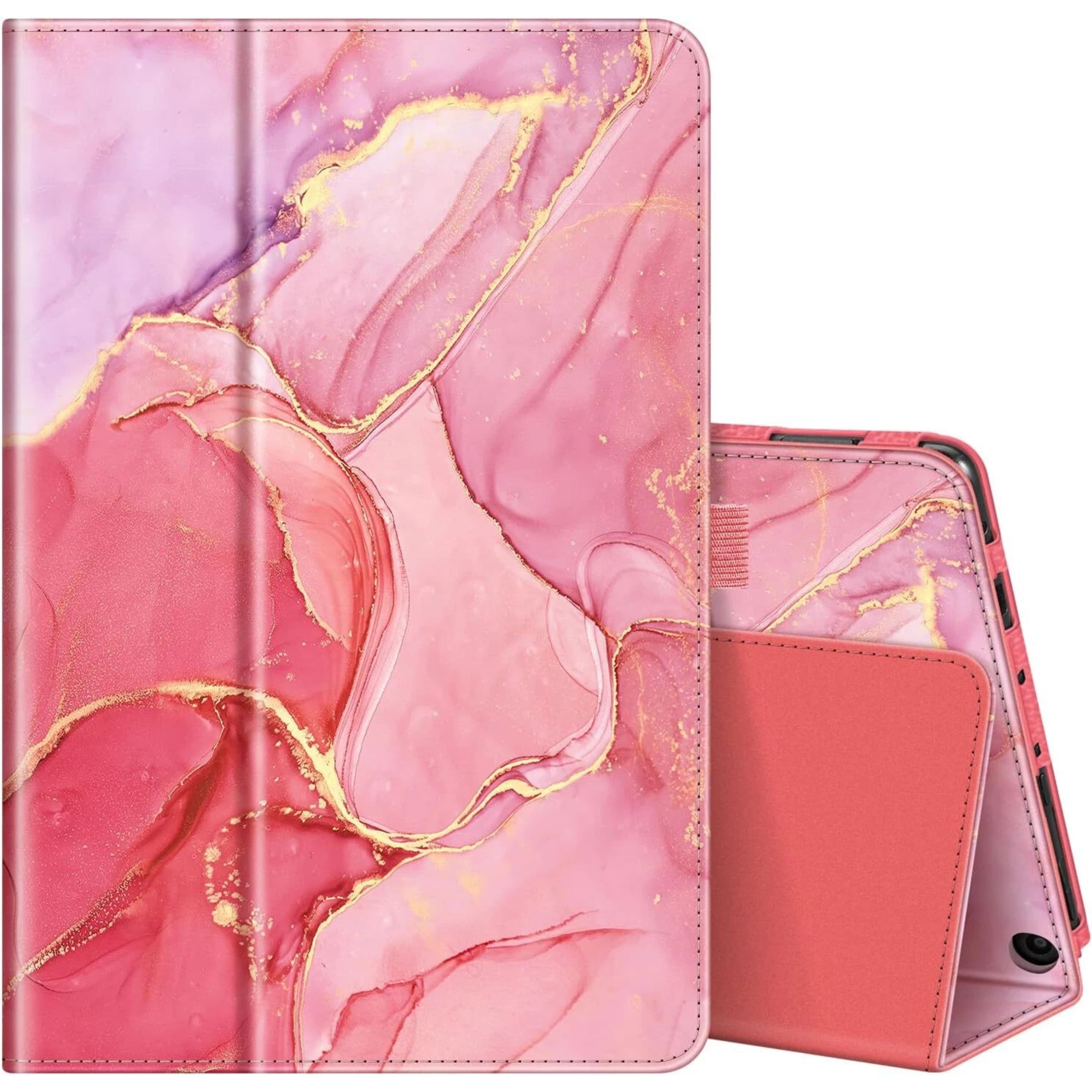 Kitcheniva - Slim Fit Folio Stand Case For Fire HD 10 And HD 10 Plus 11th Gen 2021 - Marble Pink