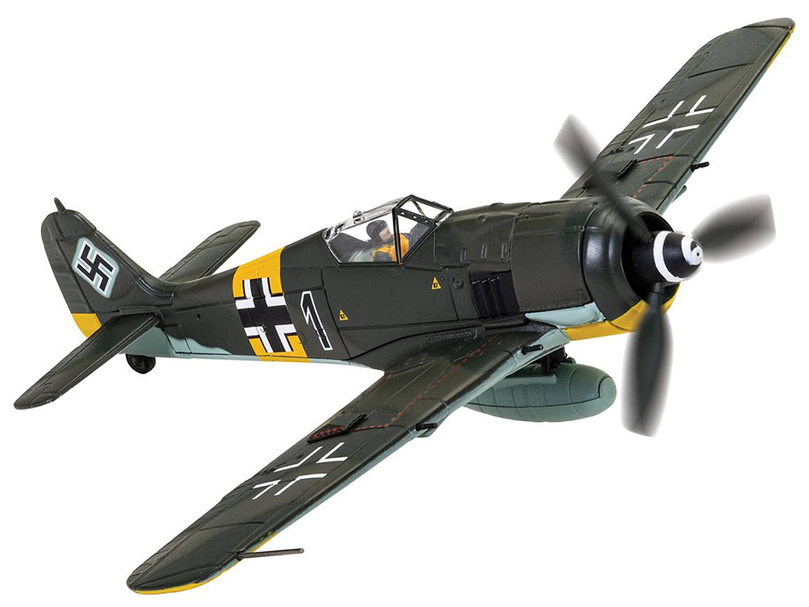 Angle. Corgi - Focke-Wulf Fw 190A-8 "Black 1 Oberleutnant Otto Kittel 2./JG54 1945" Luftwaffe Aviation Archive Series 1/72 - Multi.