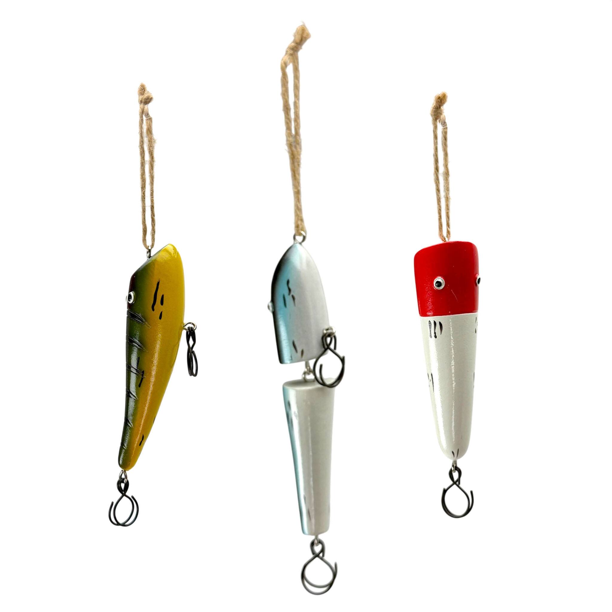Alt View 2. Things2Die4 - Set of 3 Hanging Fishing Lure Ornaments Hand Painted Resin Nautical Decor - Multicolored.