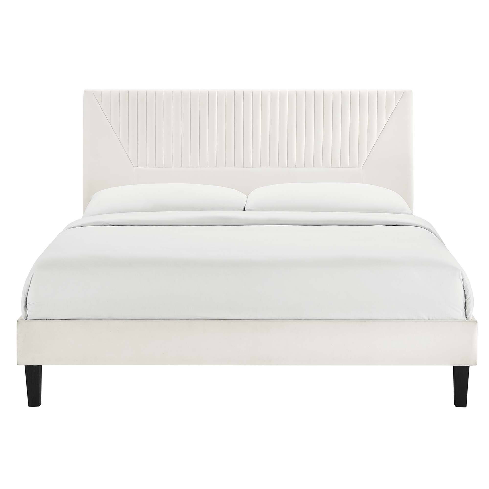 Alt View 1. Modway - Alana Wood King Platform Bed With Splayed Legs - Black.