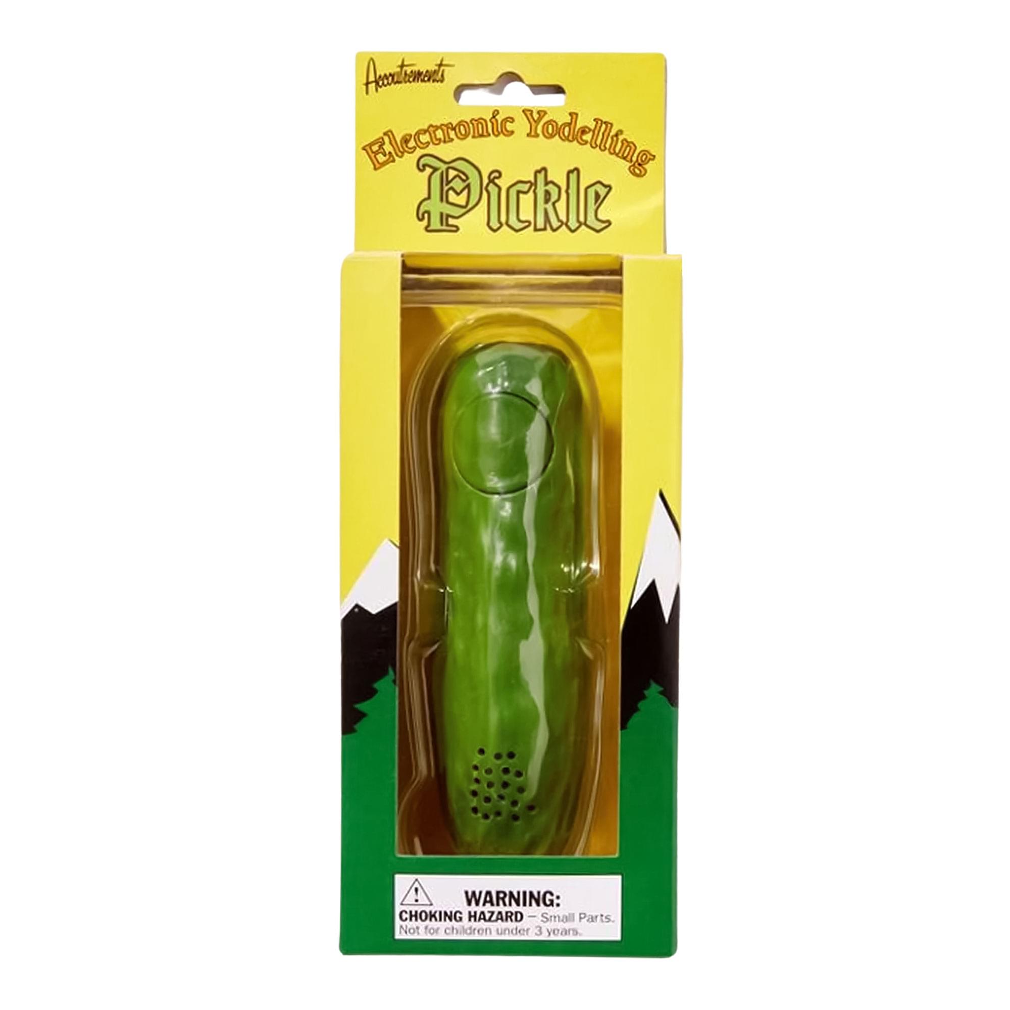 Electronic Yodelling Pickle!  
WARNING: CHOKING HAZARD - Small Parts. Not for children under 3 years.