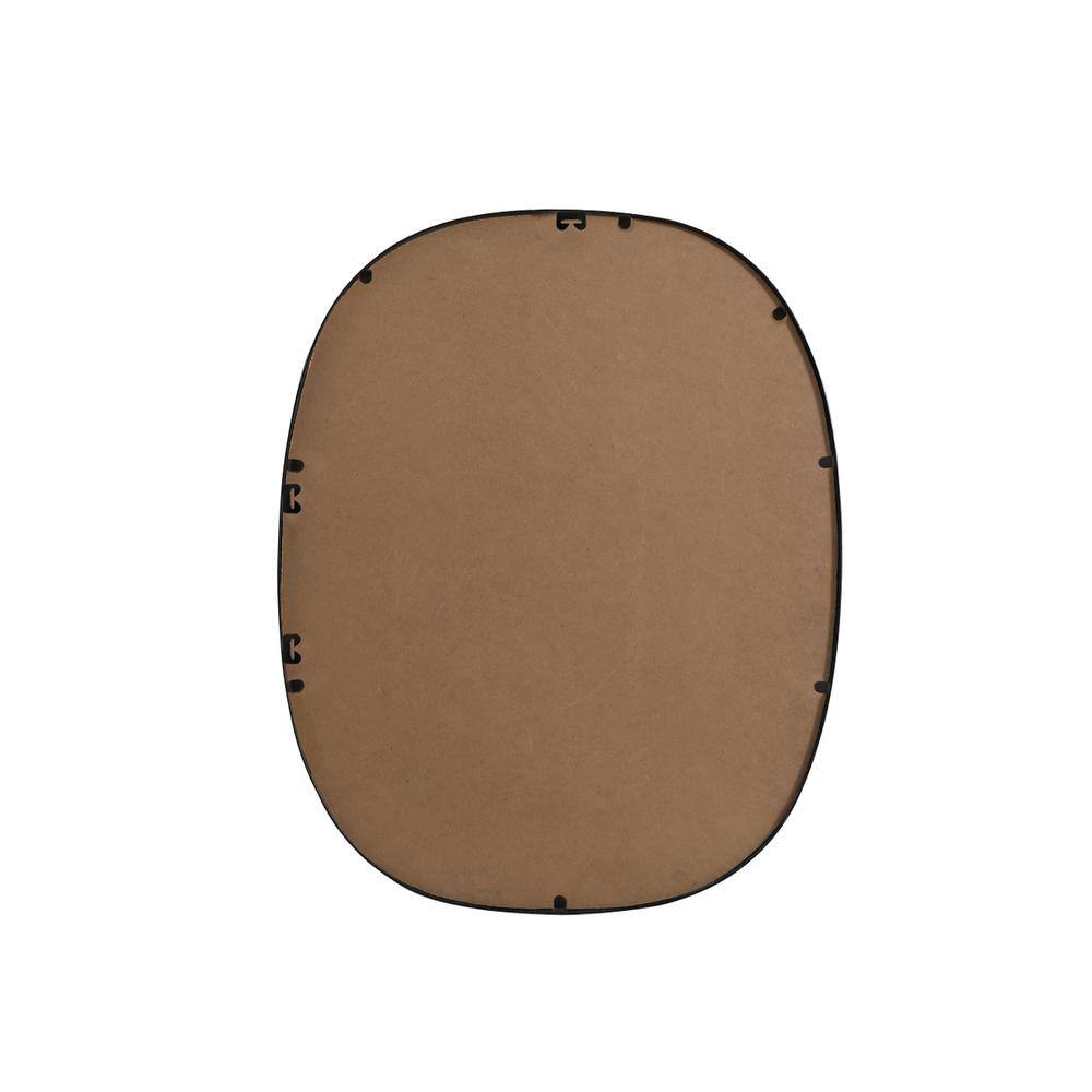 Angle. Elegant Decor - Metal Frame Oval Mirror 24x30 Inch in Black - Black.