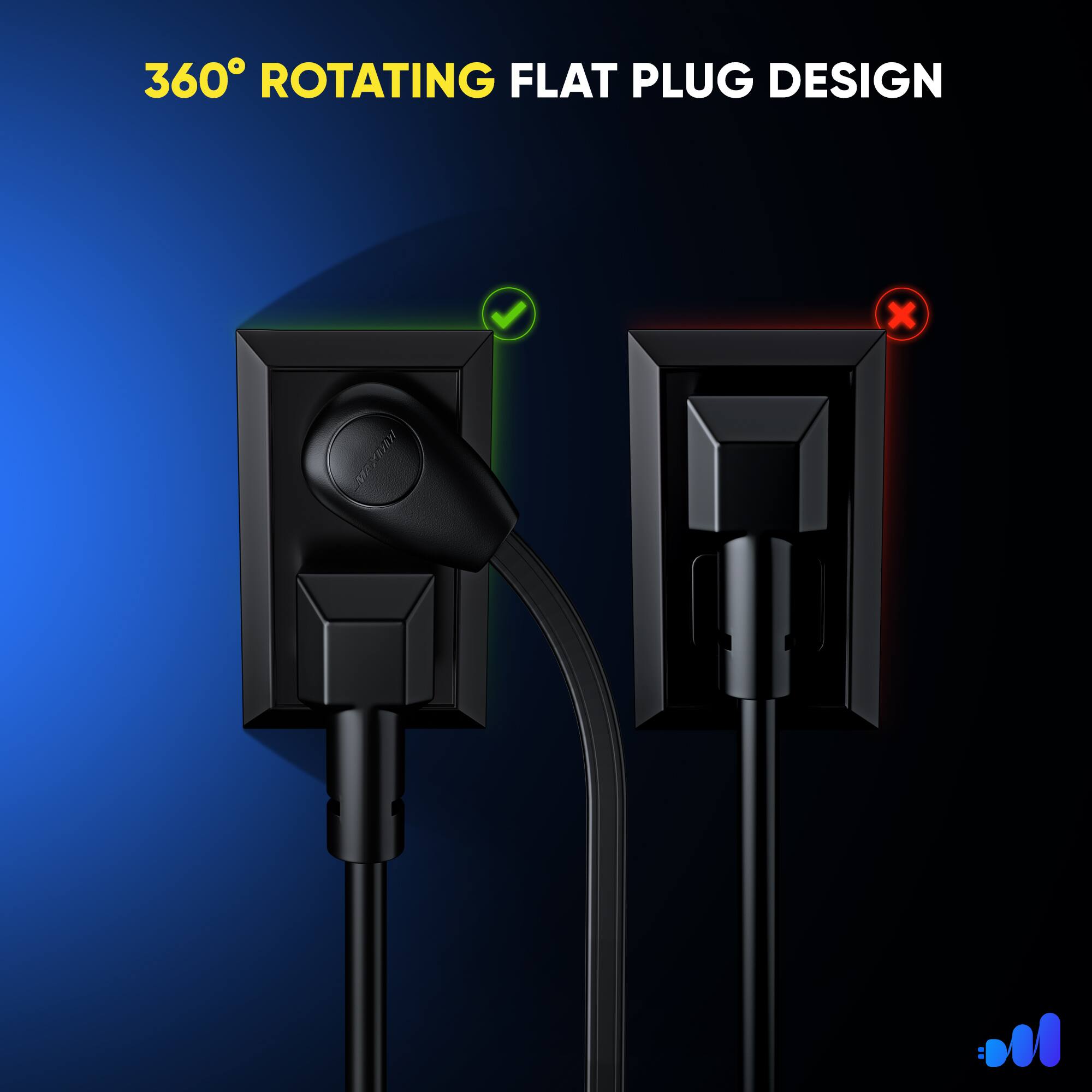 360° ROTATING FLAT PLUG DESIGN