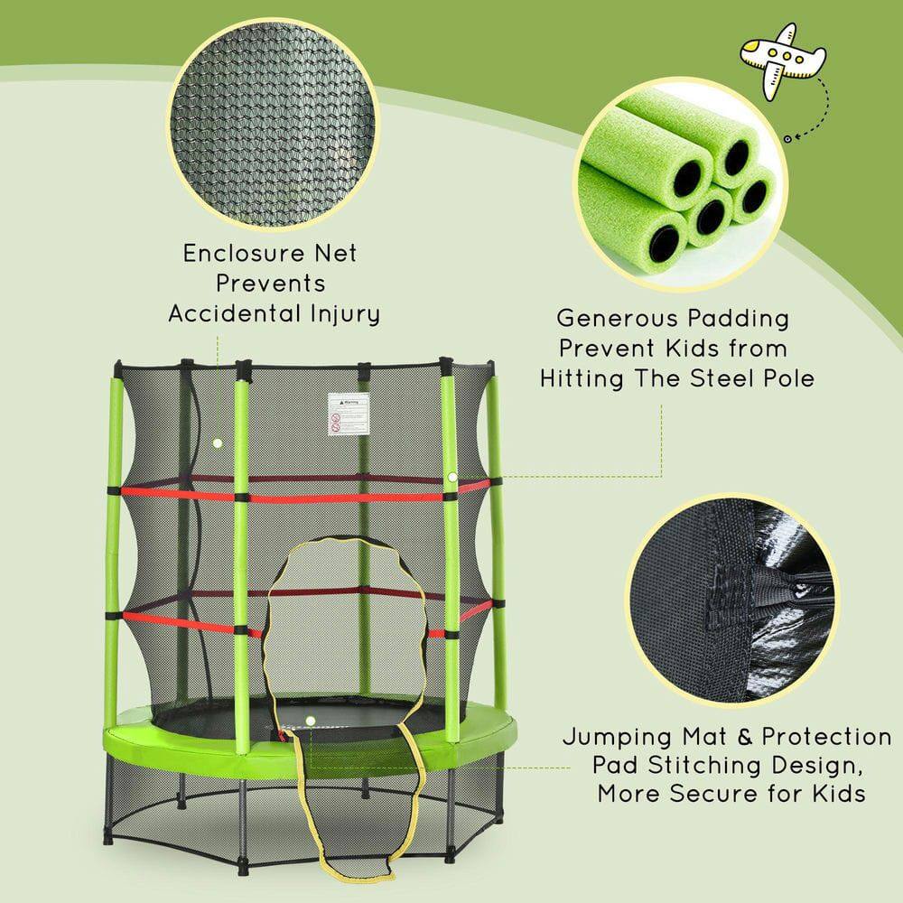 - Enclosure Net Prevents Accidental Injury
- Generous Padding Prevent Kids from Hitting The Steel Pole
- Jumping Mat & Protection Pad Stitching Design, More Secure for Kids