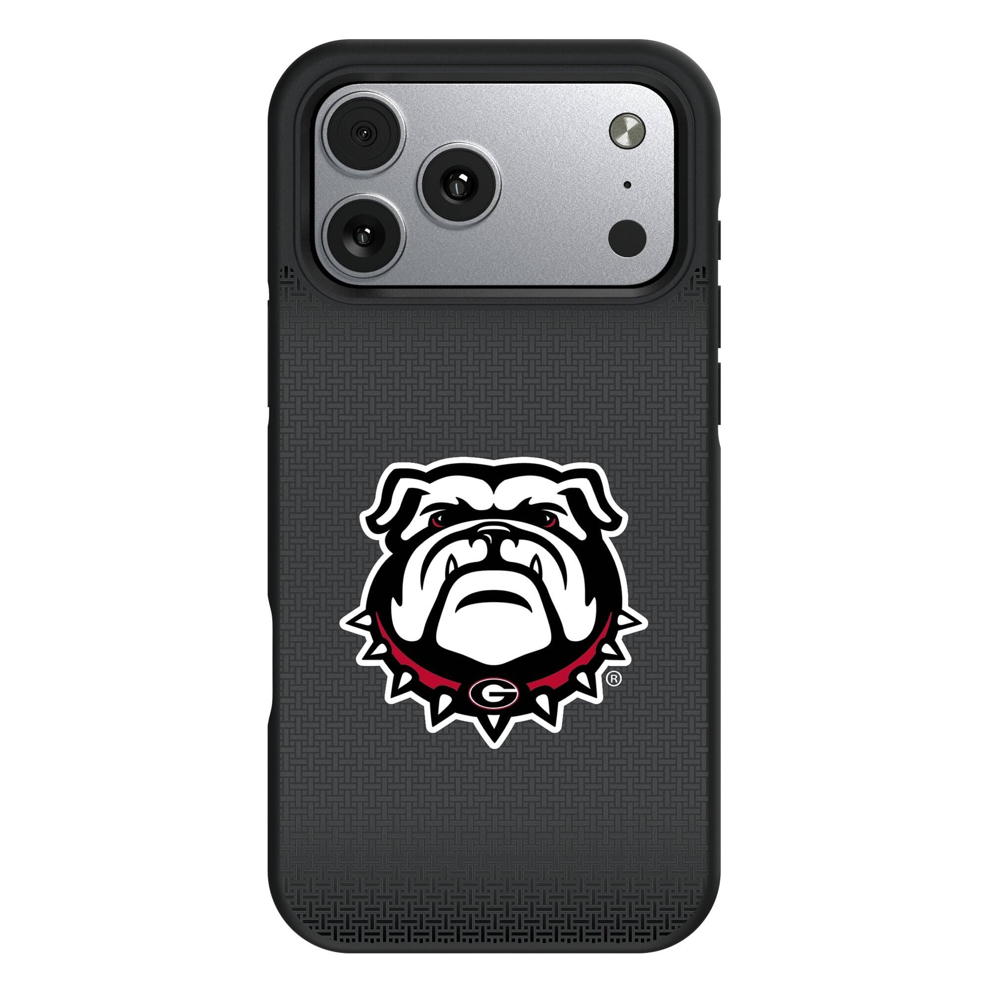 Front. Keyscaper - Georgia Bulldogs Bump Case with 8.2ft Drop Protection - 16 Pro - Black.
