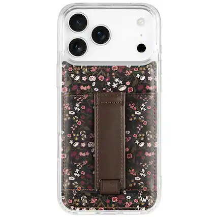 Front. Walli Cases - Twilight Blossom Phone Case with Wallet and Finger Strap for iPhone 17 Pro Max - Twilight Blossom.