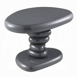 Manhattan Lane - Fory End Table, 22 Inch Asymmetric Stacked Pebble Base, High Gloss - Gray