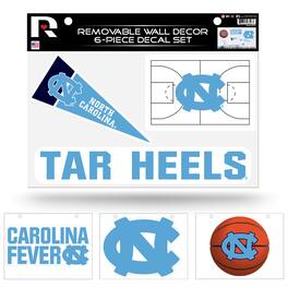 Rico Industries - UNC North Carolina Tar Heels (Set of 6) Individual Easy Peel Die-Cut Decal Stickers - Remove - Re-organize - Re-apply - Multi