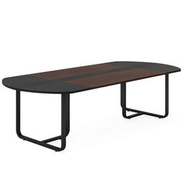 Kadyn - End Table,Dining Table, Living Room Table,70.86" Oval Dining Table, Modern Kitchen Table for for 6-8 People,Black - Brown