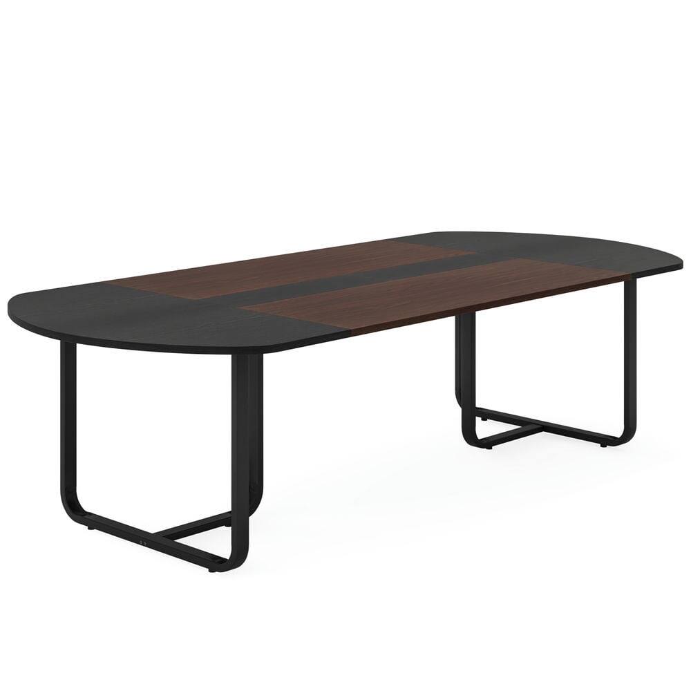Front. Kadyn - Kadyn End Table,Dining Table, Living Room Table,70.86" Oval Dining Table, Modern Kitchen Table for for 6-8 People,Black - Brown.