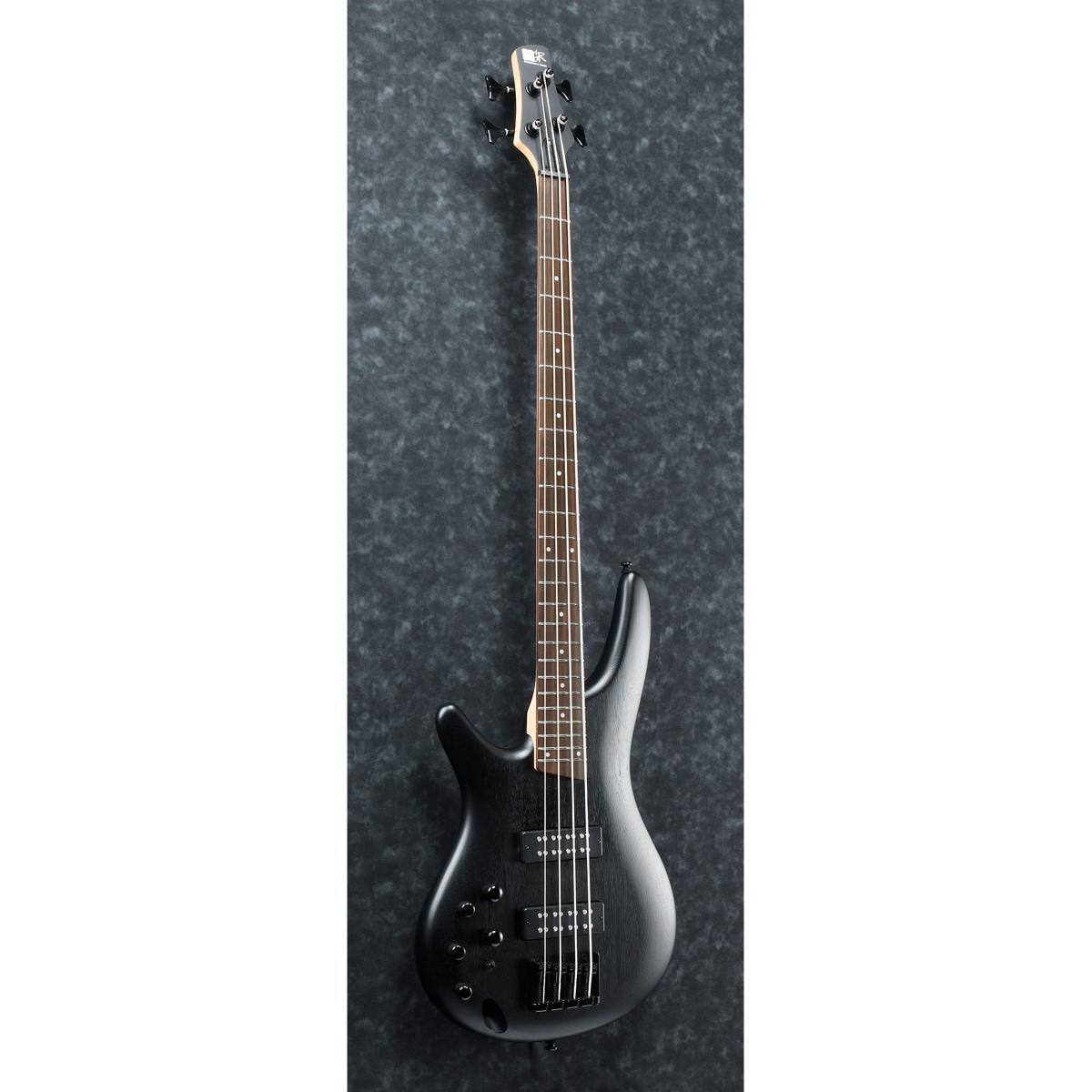 Alt View 2. Ibanez - Ibanez SR300EBL SR Standard Electric Bass Left-Handed Guitar, White Dot Inlay Rosewood Fretboard, Weathered Black.