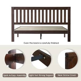 East West Furniture - Queen Wooden Platform Bed Frame - Dark Roast Oak