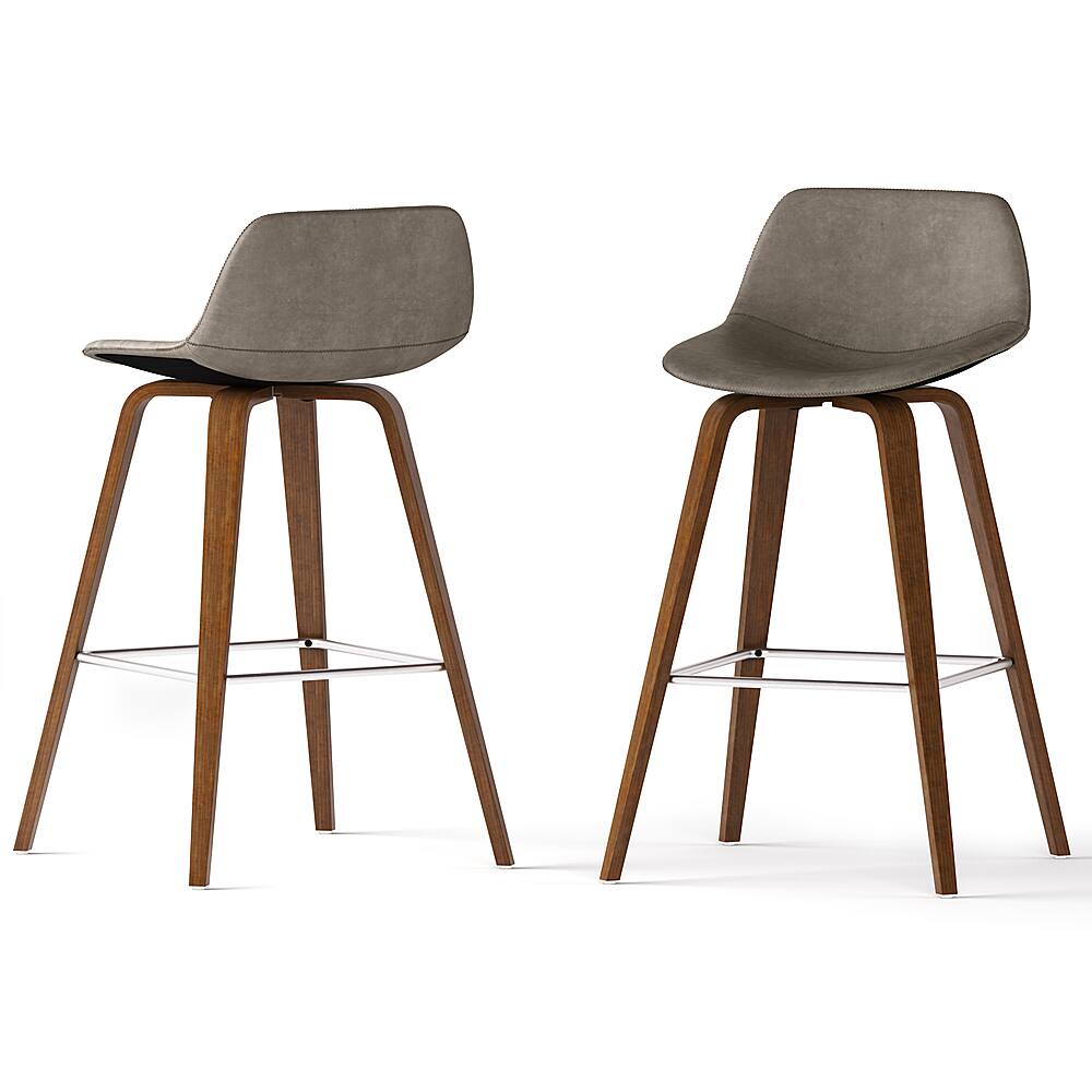 Angle. Simpli Home - Randolph Bentwood Counter Height Stool (Set of 2) - Distressed Grey.