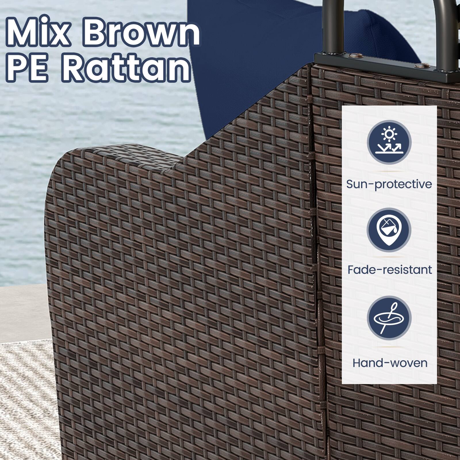 Mix Brown PE Rattan

- Sun-protective
- Fade-resistant
- Hand-woven