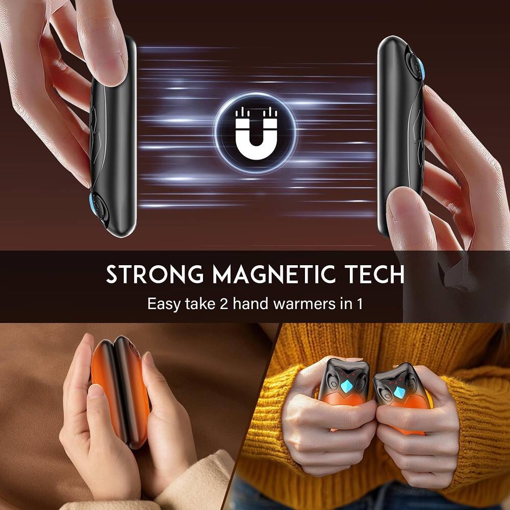 STRONG MAGNETIC TECH  
Easy take 2 hand warmers in 1