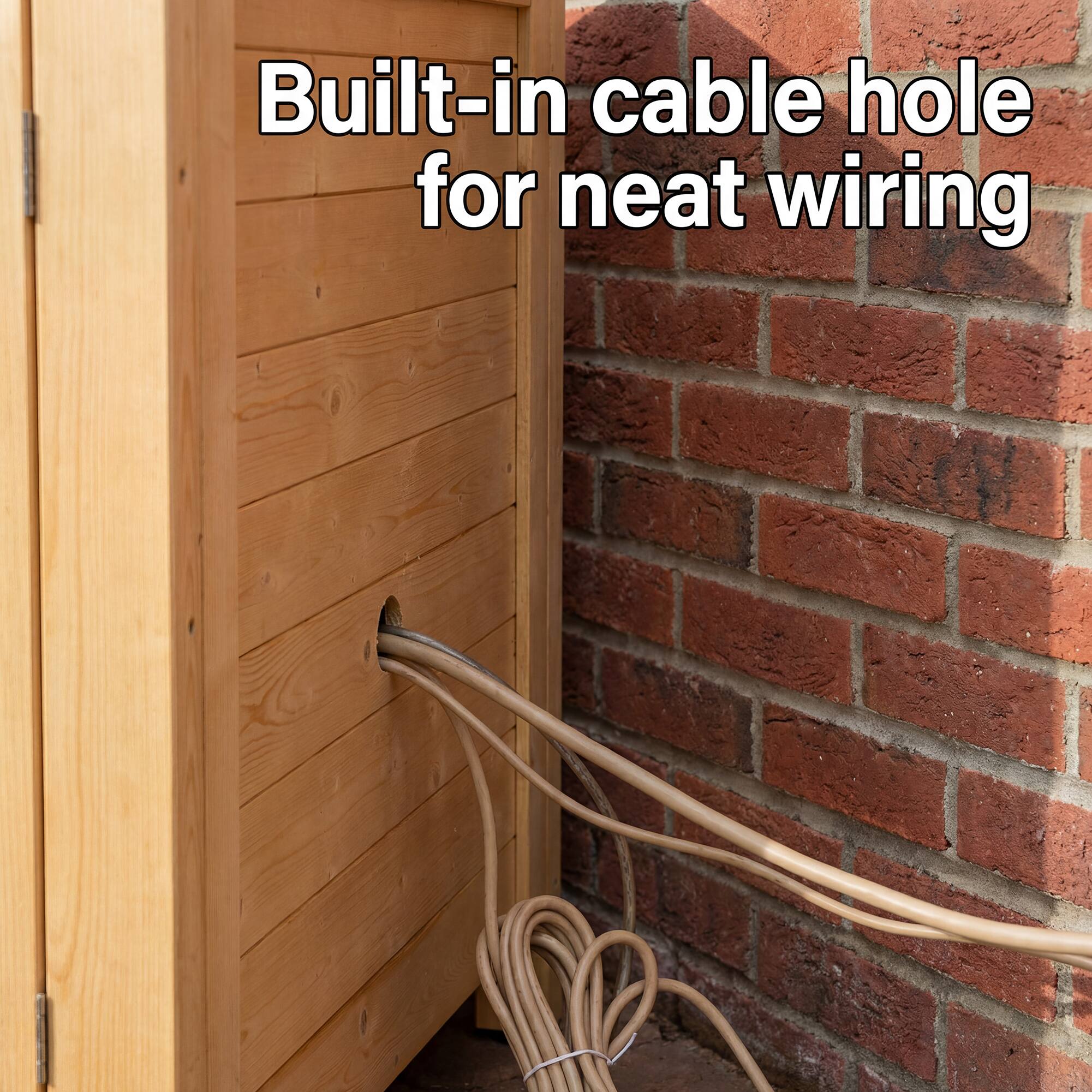 Built-in cable hole for neat wiring