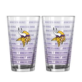 Logo Brands - Minnesota Vikings Two-Pack Chant Fade 16oz. Pint Glass Set - Multicolor