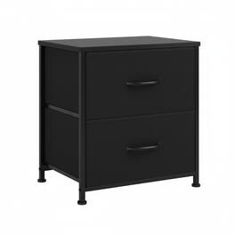 AOITUN - 2-Drawer Fabric Storage Dresser for Small Spaces, Tall Nightstand, Perfect Bedside Table with Drawers - Black