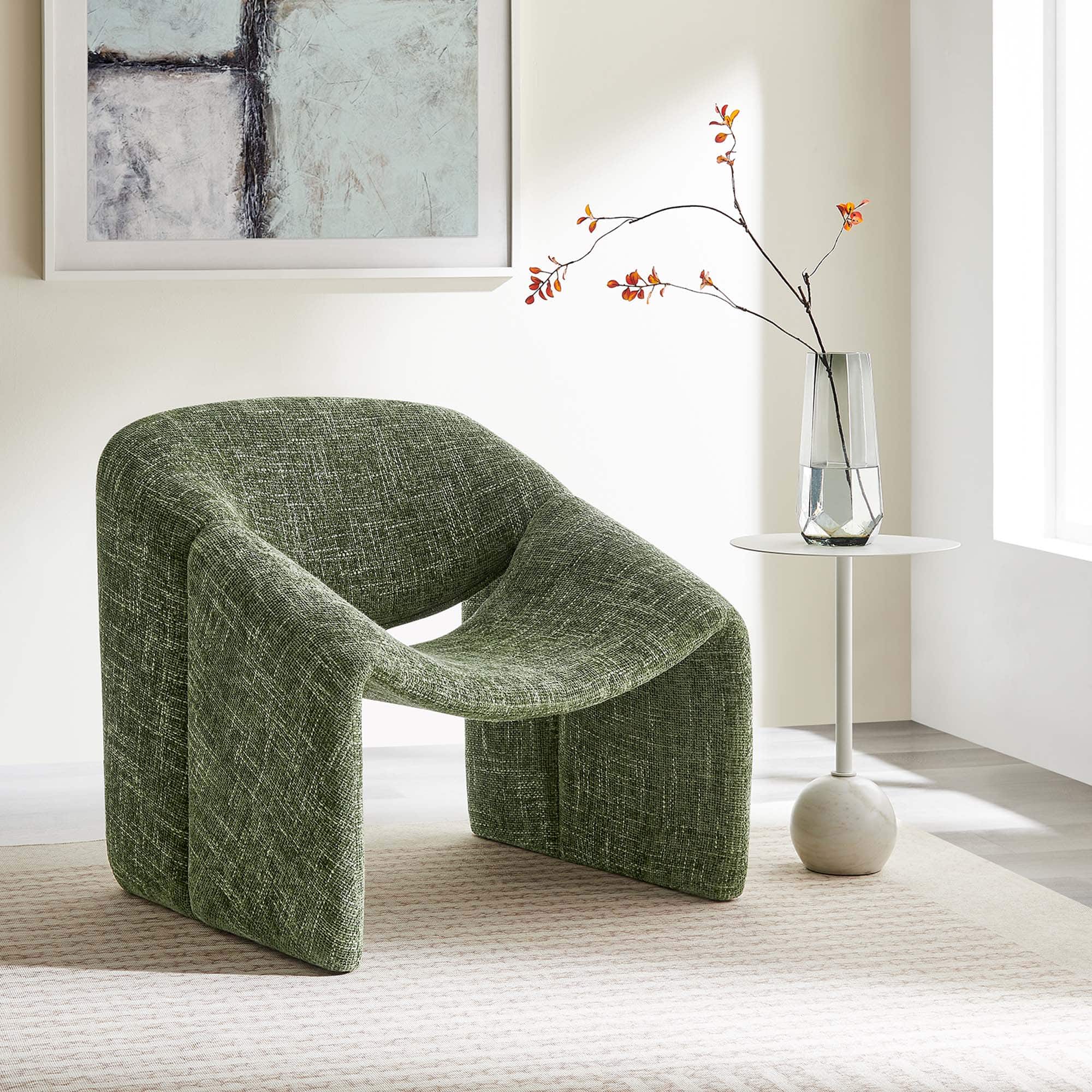 Vivi Chenille Upholstered Accent Chair by Modway - Basil