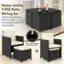 Space-saving 9 PCS Patio Dining Set: Ottomans can be stored under the chairs, and the chairs can be tucked under the table. Cut-out handle for easy movement.