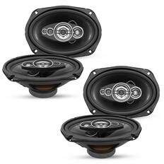 Front. 5 CORE - 5Core 6x9 Car Speaker 800W 4Pcs 4Ohm 4 Way Coaxial Speaker Audio w Super Tweeter Universal Fit - Black.