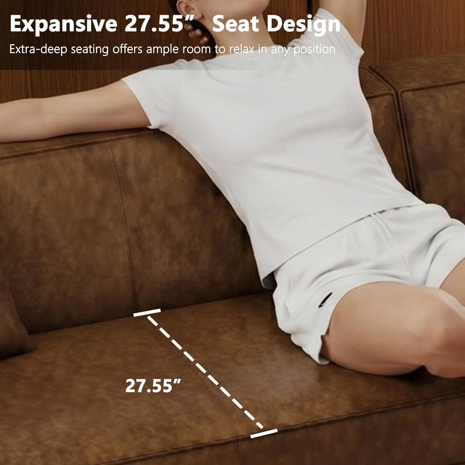 Expansive 27.55" Seat Design  
Extra-deep seating offers ample room to relax in any position