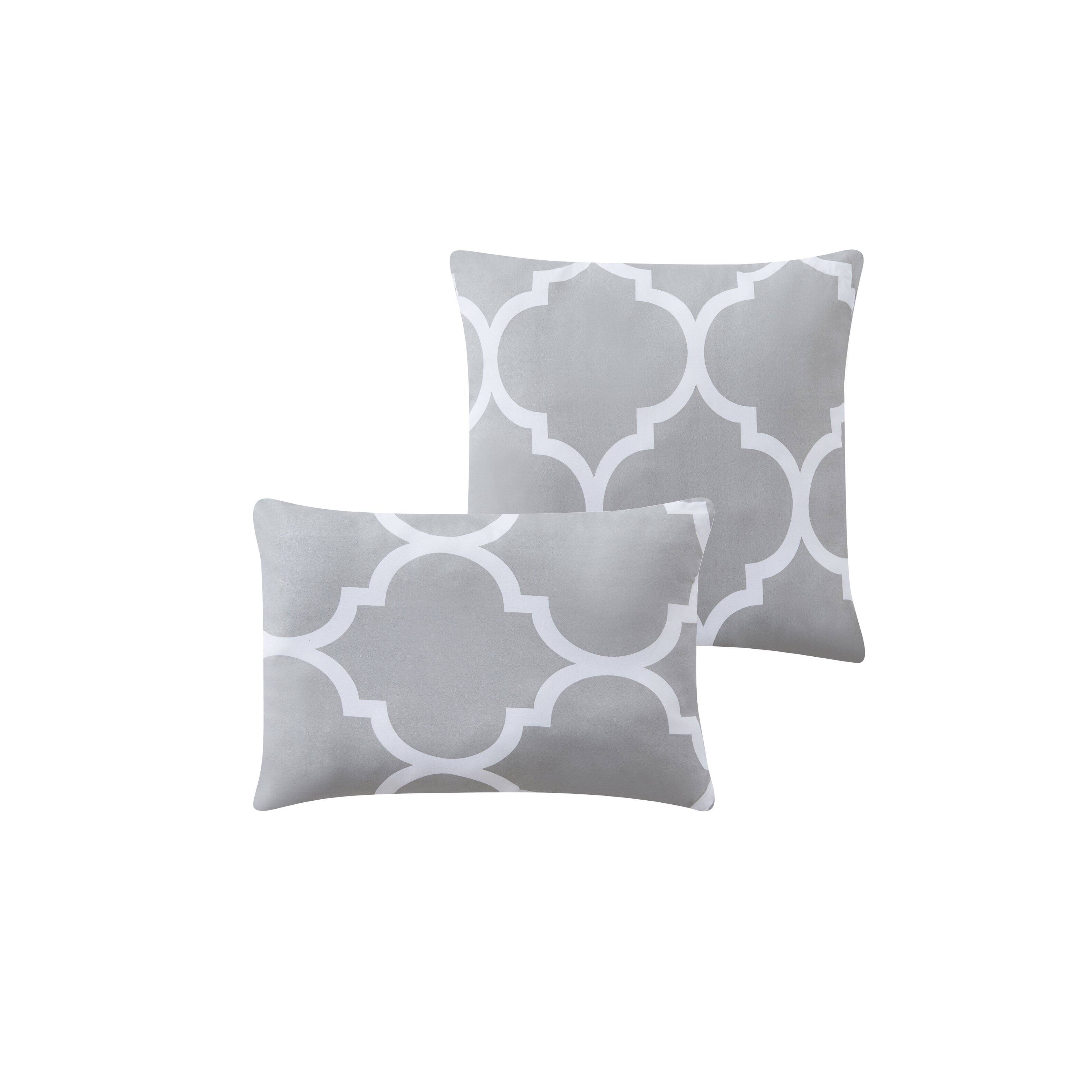 Left. Kathy Ireland - Kathy Ireland 6 Piece Trellis Oversized Comforter Set - Silver.