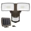 Front. Lepower - 2 Head Outdoor Solar Powered Security Lights 1000LM Motion Sensor 5500K IP65 Waterproof Flood Lights For Backyard - Brown.