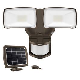 Lepower - 2 Head Outdoor Solar Powered Security Lights 1000LM Motion Sensor 5500K IP65 Waterproof Flood Lights For Backyard - Brown
