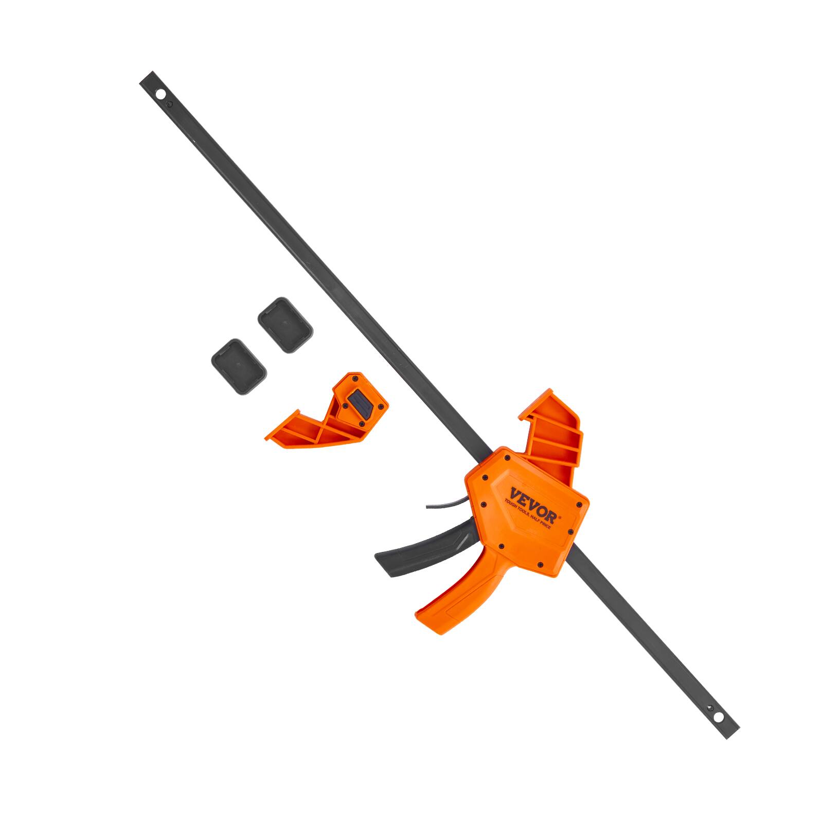Alt View 5. VEVOR - Bar Clamps for Woodworking, 2-Pack 24" One-Handed Clamp/Spreader, Quick-Change F Clamp with 300 lbs Load Limit - VI Orange + Black.