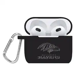 Artinian - Baltimore Ravens Debossed Silicone AirPods Gen Three Case Cover - No Size - Multicolor