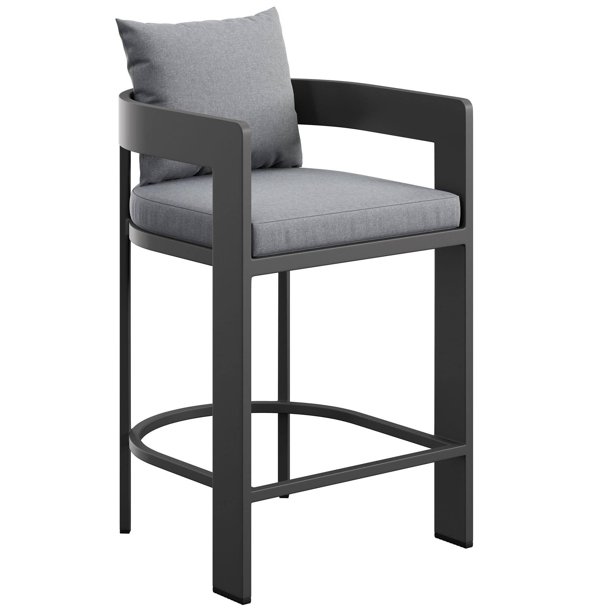 Angle. Modway - Tahoe Outdoor Patio Aluminum Counter Stool by Modway - Gray.