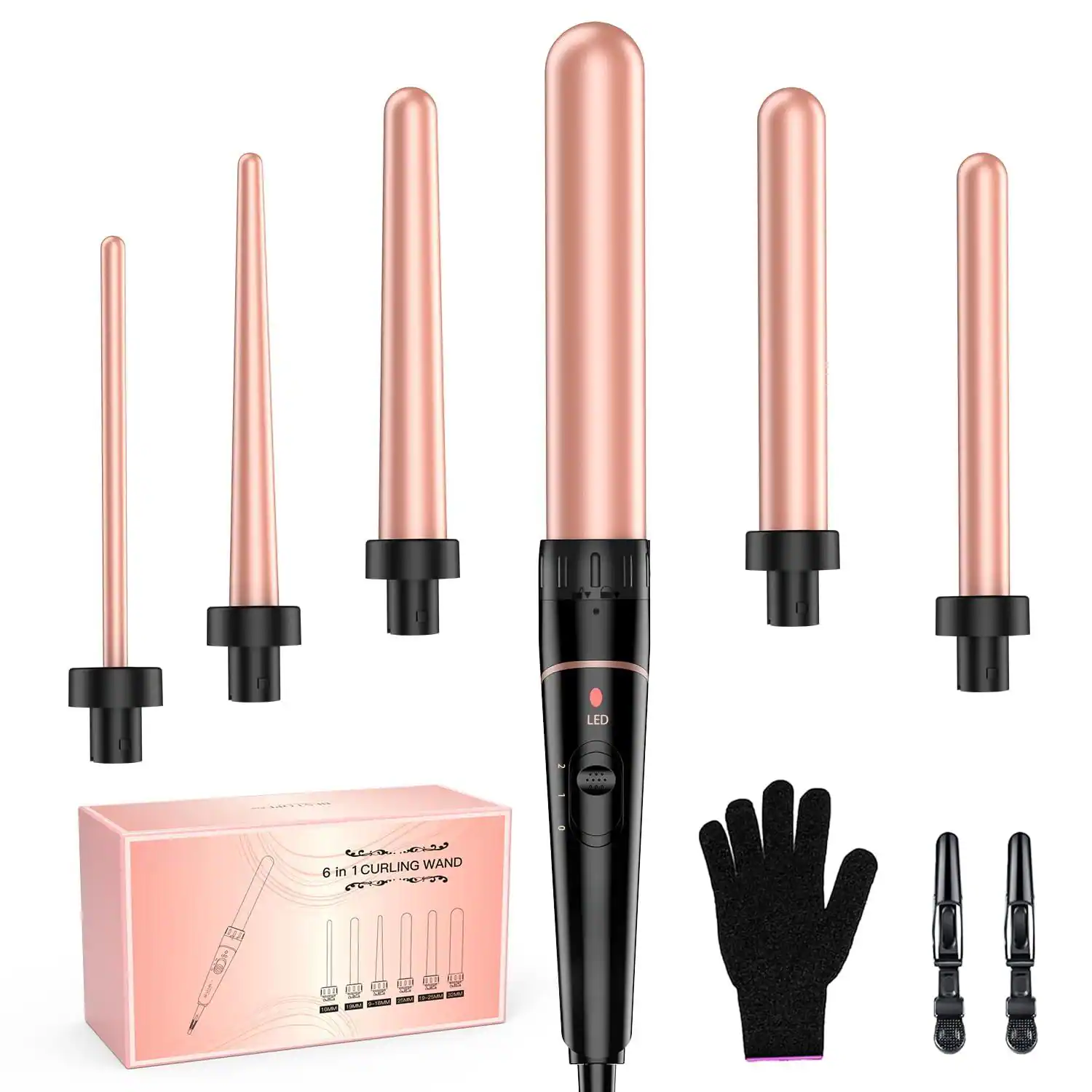 LED: 0  
CURLING WAND 6-in-1 Erga UBE - E T 2 E 1