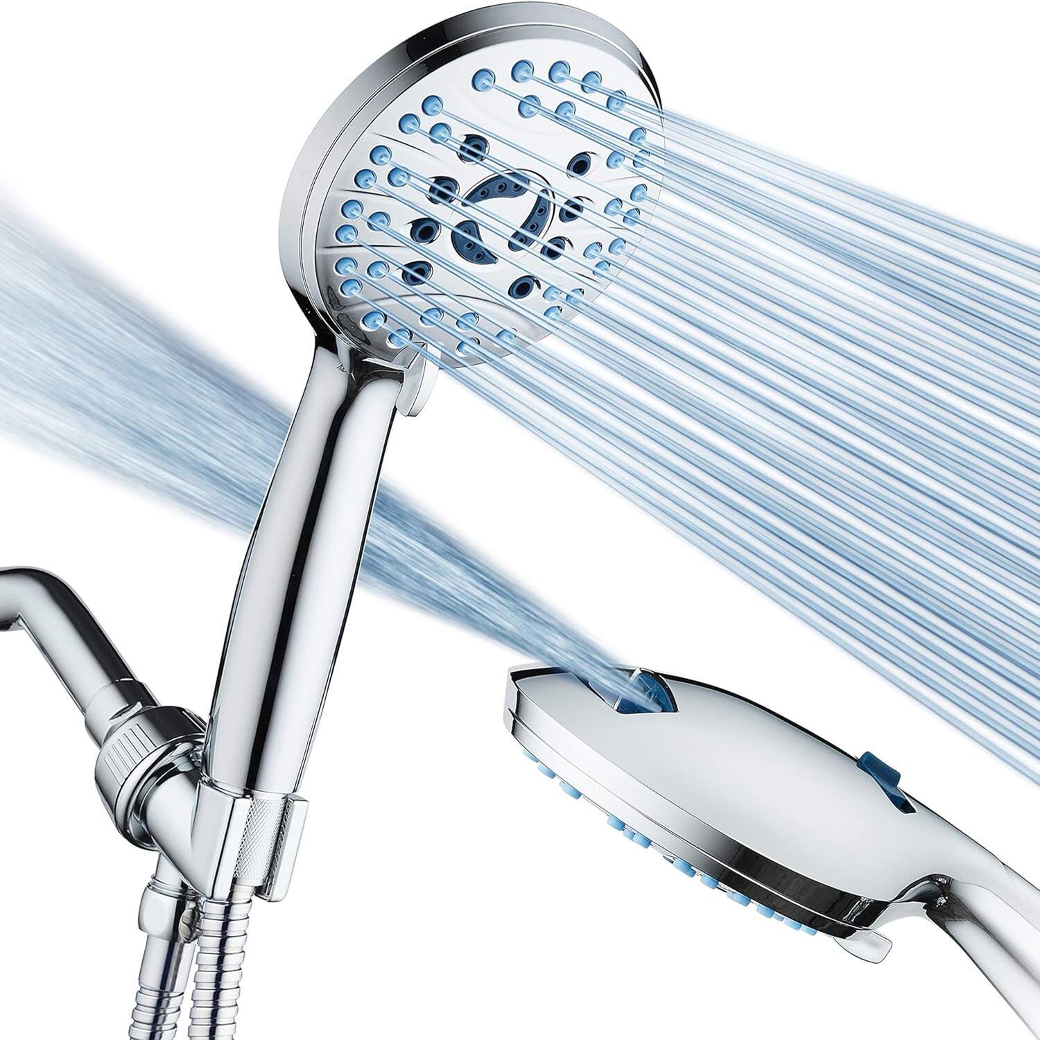 Giantpower - Hotel Spa High Pressure 8-mode Handheld Shower Head - ‎Chrome