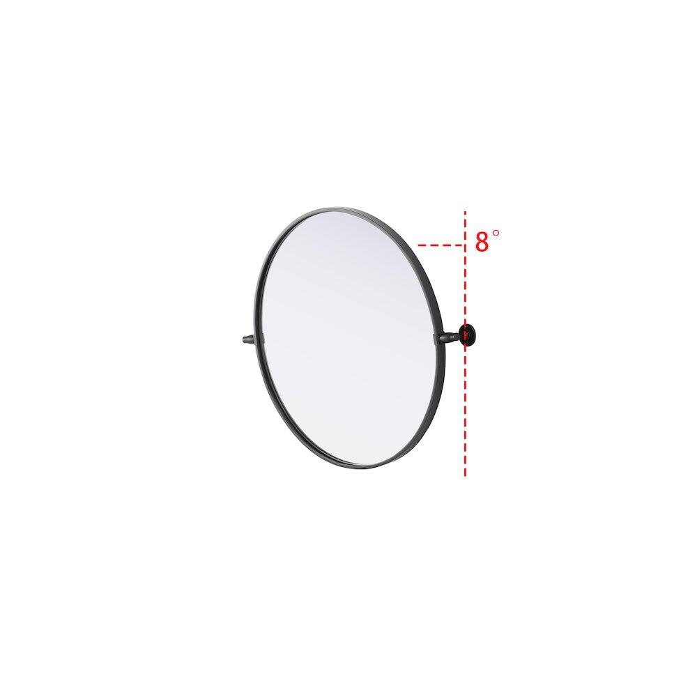 Back. Elegant Kitchen and Bath - Amoura 24X24 Pivot Mirror In Black - Black.