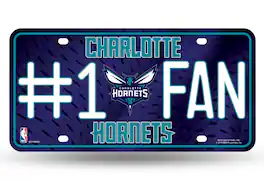 Rico Industries - Charlotte Hornets NBA #1 Fan Metal License Plate Auto Tag - Multi