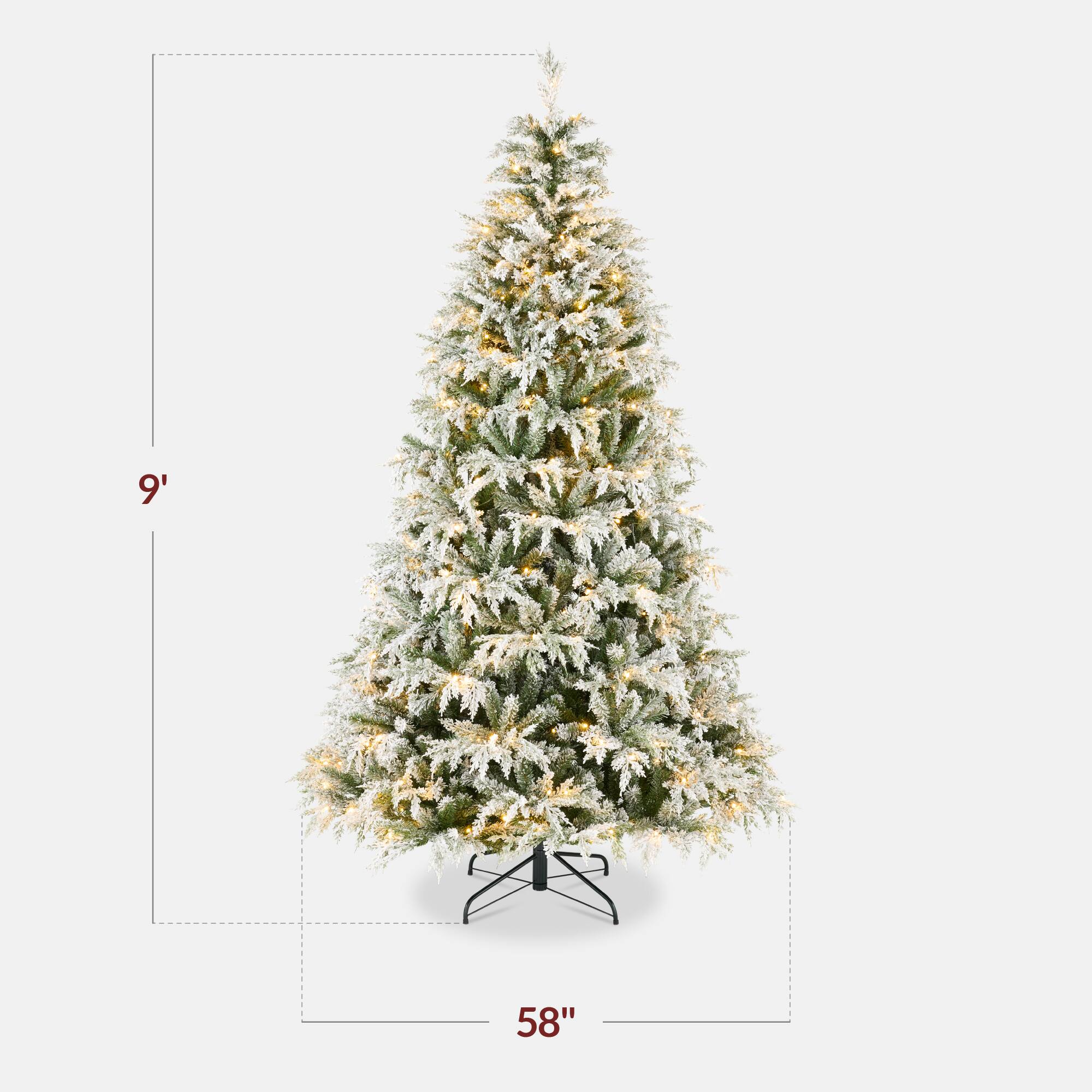 Alt View 1. Best Choice Products - Pre-Lit Flocked Cedar Cypress Christmas Tree w/ Twinkling Lights - Flocked.