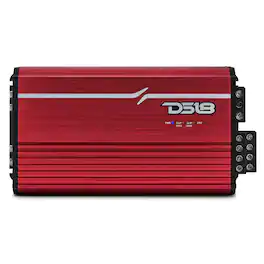 DS18 Audio - FRP 4-Channel Class D Car Amplifier with Remote Level Control, 4 x 250W RMS at 4 Ohm - Red
