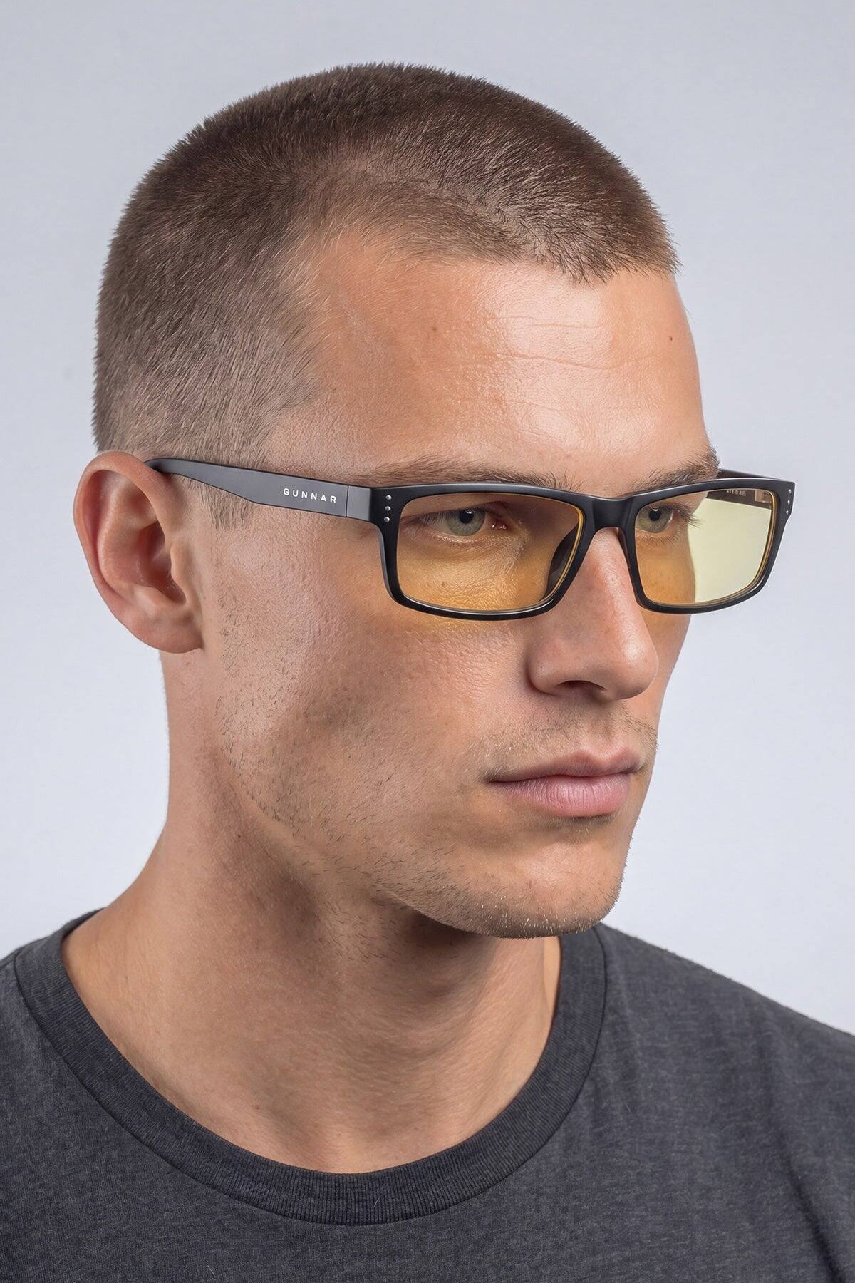 Back. GUNNAR - GUNNAR Gaming Glasses  -  Riot, Onyx, Clear Lens - Blue Light Blocking, Relieve Dry Eye, Anti Glare - Onyx.