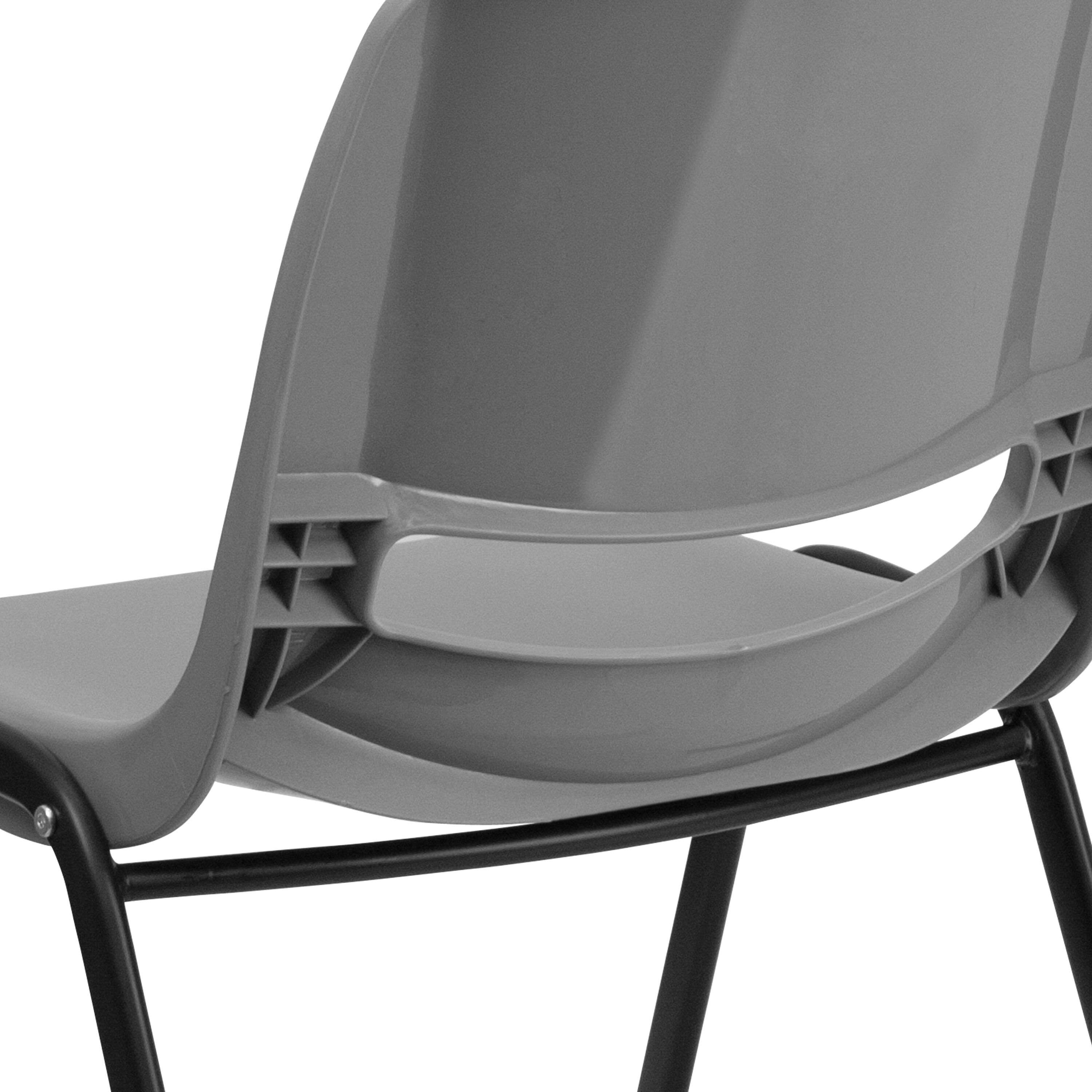 Alt View 8. Emma + Oliver - Ergonomic Shell Student Stack Chair - Classroom Chair / Office Guest Chair - Gray.