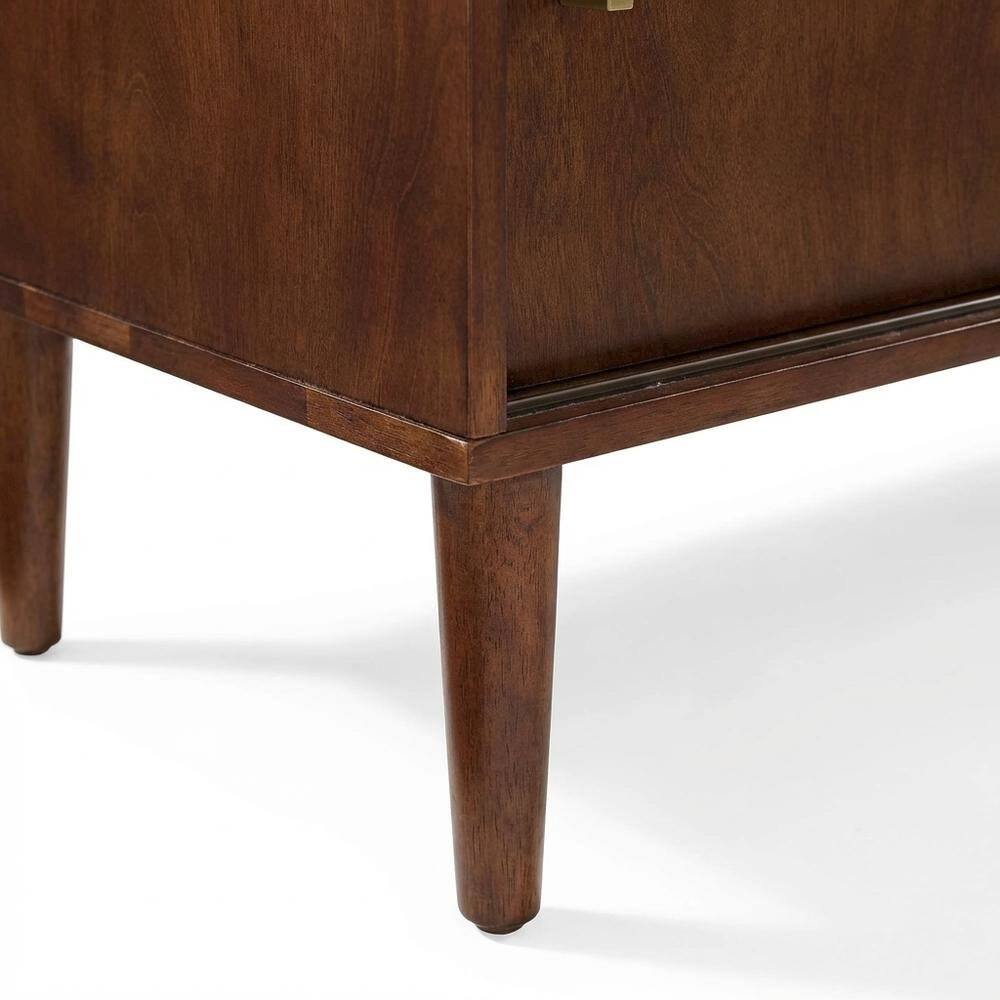 Alt View 2. FurniFact - Mahogany Media Console with Anti-Tip Hardware and Sturdy Design - Mahogany.