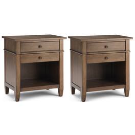 Simpli Home - Carlton 24 inch Bedside Table (Set of 2) - Rustic Natural Aged Brown